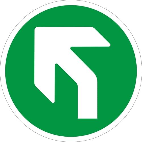 450mm Dia Left Arrow Green Anti-slip Floor Sign