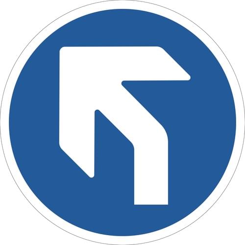 450mm Dia Left Arrow Blue Anti-slip Floor Sign