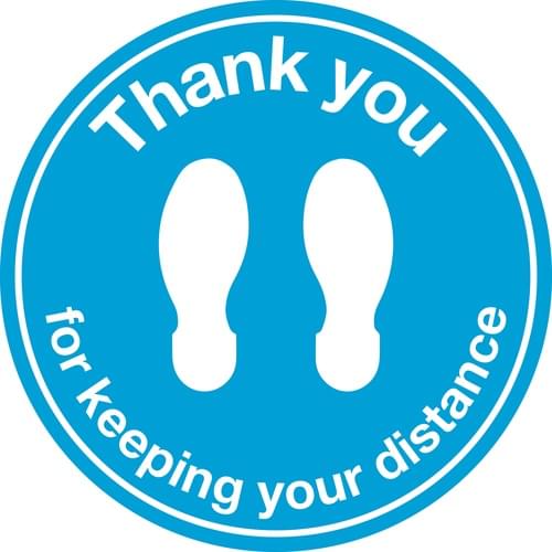 450mm Dia Thank Your For Keeping Your Blue Anti-slip Floor Sign