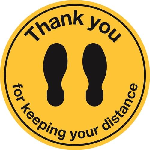 450mm Dia Thank Your For Keeping Your Yellow Anti-slip Floor Sign