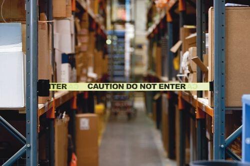 Economy Wall Mount Barrier Unit - 'Caution Do Not Enter' Webbing