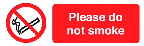 50x150mm Please Do Not Smoke - Pk of 6