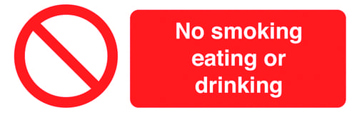 50x150mm No Smoking Eating or Drinking - Pk of 6