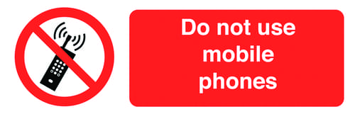 50x150mm Do Not Use Mobile Phones - Pk of 6