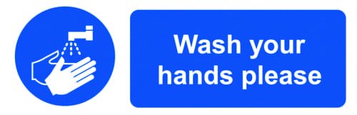 50x150mm Wash Your Hands Please - Pk of 6