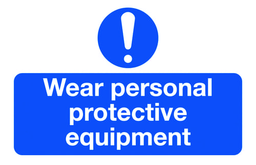 87x135mm Wear Personal Protective Equipment - Pk of 6