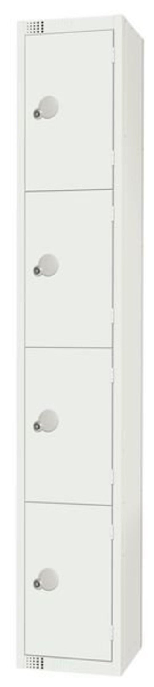 4 Compartment Locker - White - 1800 x 300 x 300mm