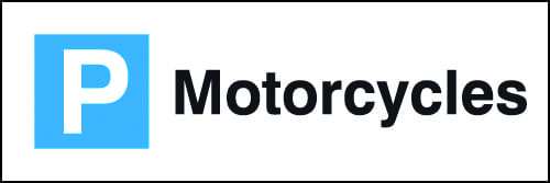 200x600mm Motorcycles Parking Sign - Rigid