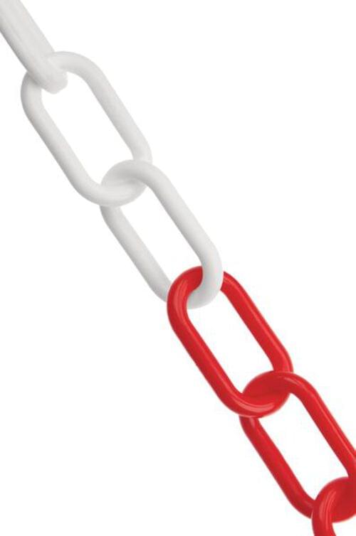 Plastic Chain - 8mm x 25m - Red & White