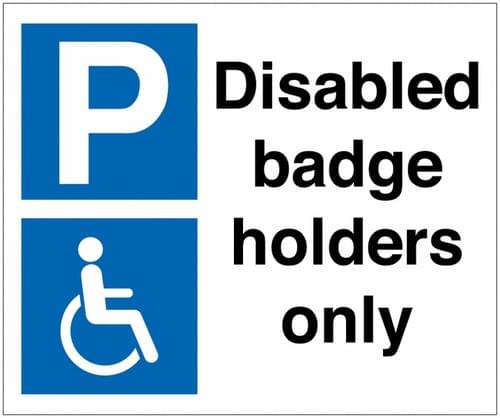 330x400 Disabled badge holders only