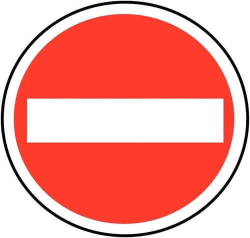 600mm No entry Class 1 Reflective Traffic Sign (Post)