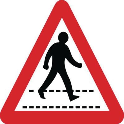 600mm Pedestrian Crossing Class 1 Reflective Traffic Sign (Post)