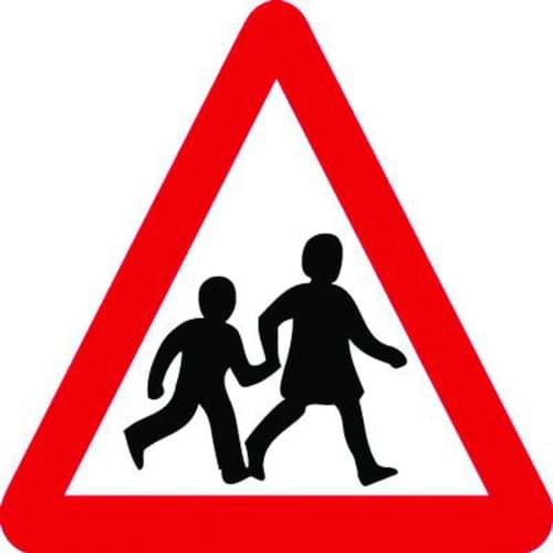 600mm Children Crossing Class 1 Reflective Traffic Sign (Post)