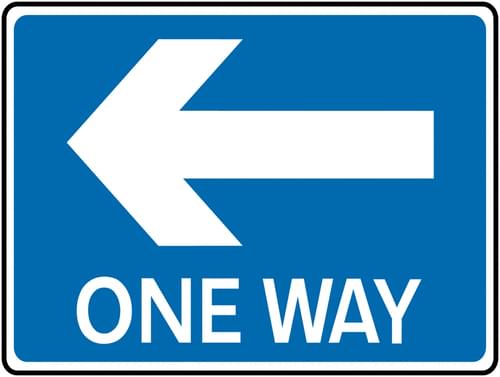 450 x 600mm One Way Left Class 1 Reflective Traffic Sign (Post)