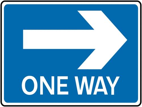 450 x 600mm One Way Right Class 1 Reflective Traffic Sign (Post)