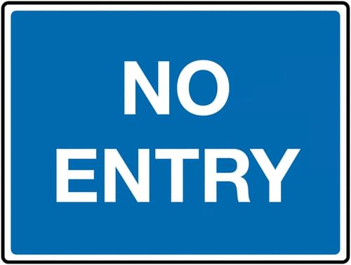 450 x 600mm No Entry Class 1 Reflective Traffic Sign (Post)