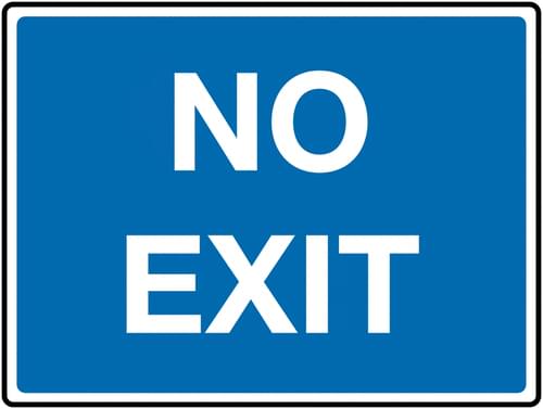 450 x 600mm No Exit Class 1 Reflective Traffic Sign (Post)