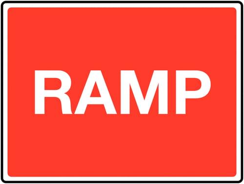 450 x 600mm Ramp Class 1 Reflective Traffic Sign (Post)