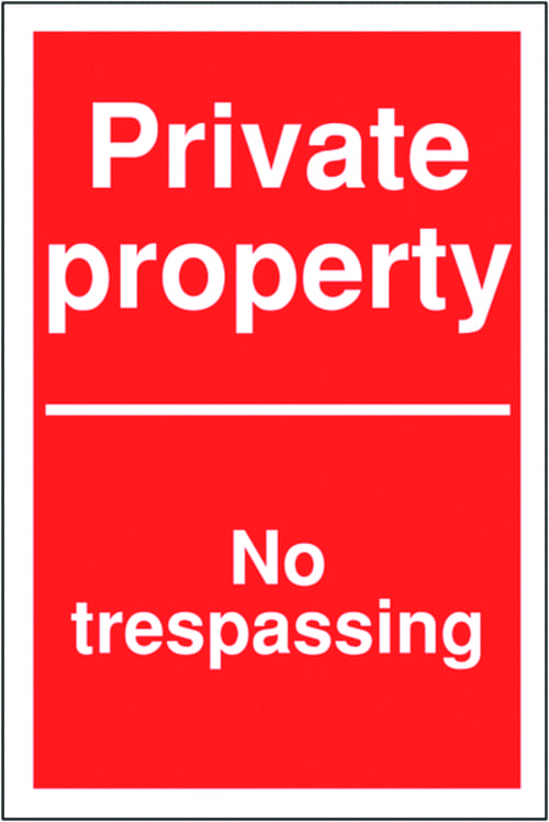 400x300 Private property No trespassing