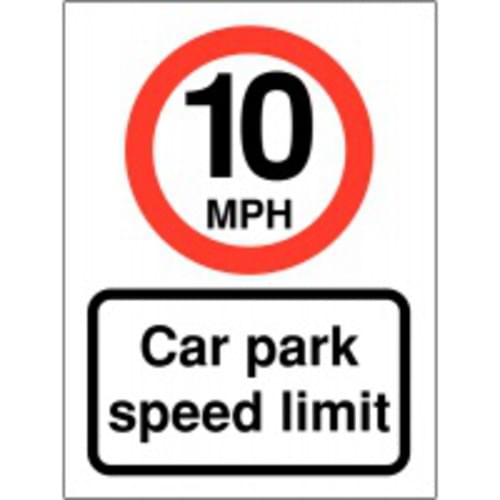 400X300mm 10mph Car Park Speed Limit
