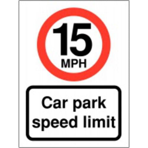 400X300mm 15mph Car Park Speed Limit
