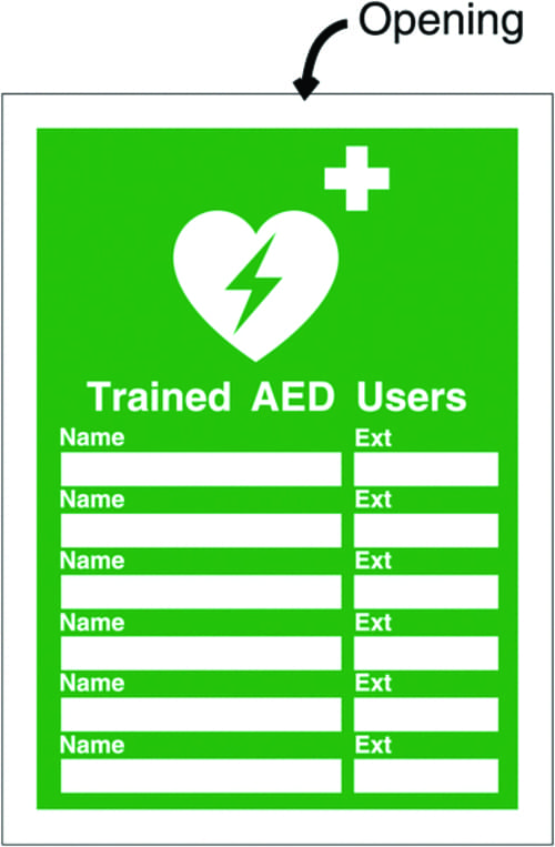 327x240mm AED Insert Sign