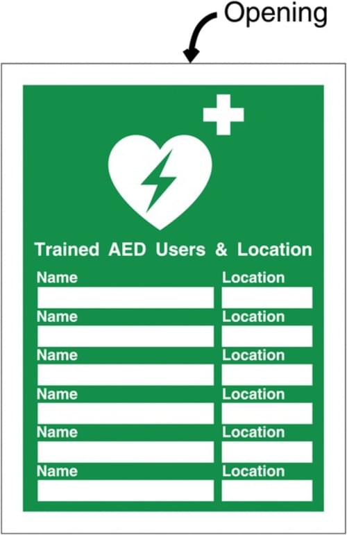 327x240mm Trained AED Insert Sign