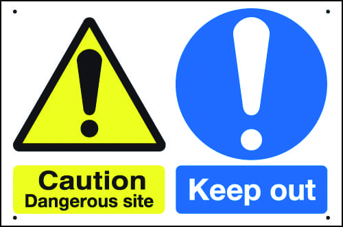 300x400mm Caution Hazard area No entry Vandal resistant sign