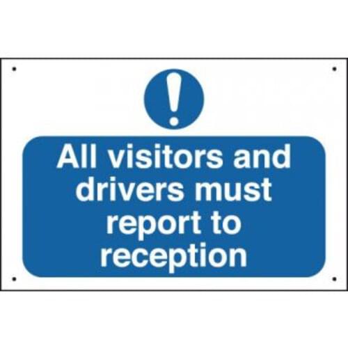 300x400mm All Visitors Must Report Vandal Resistant Sign