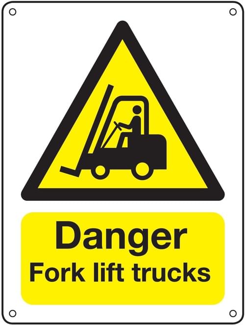 400x300mm Danger Fork lift trucks Vandal resistant sign