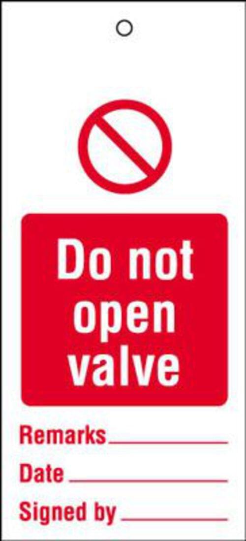 110x50mm Do not open valve Maintenance Safety Tag
