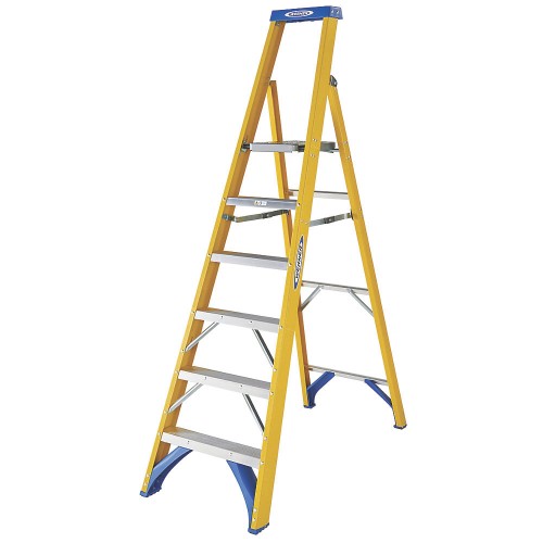 Werner Fibreglass 6 Tread Platform Step Ladder