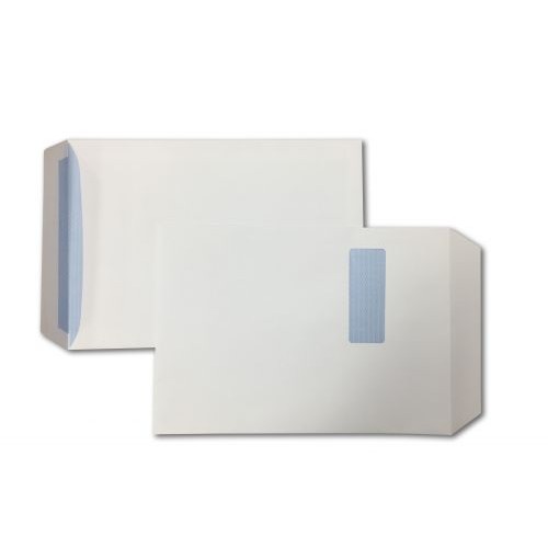 Pocket Peel & Seal C5 White 100gsm 229 x 162mm Blue Hatch Inner Opaque (Box 500) Window