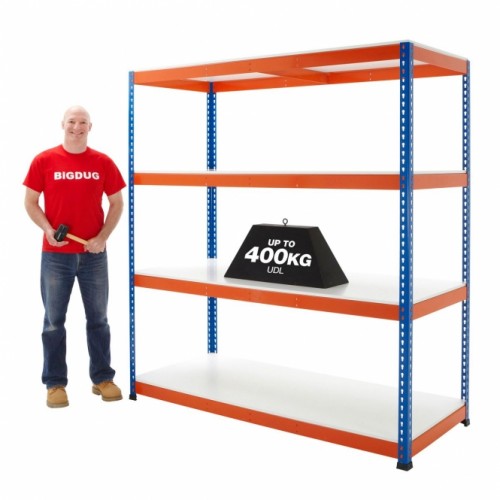 BiG400 Blue and Orange Racking with Shelves