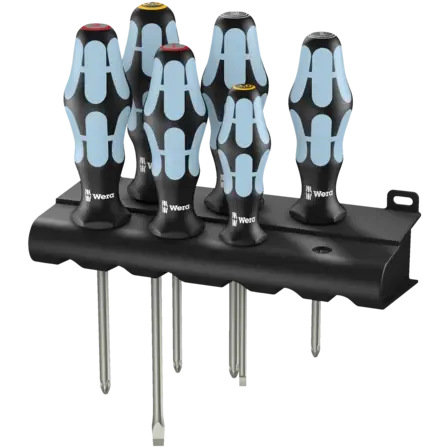 Wera 3334/3350/3355/6 S/DRIVER SET SL/PH/PZ K;FORM STAINLESS 6PC