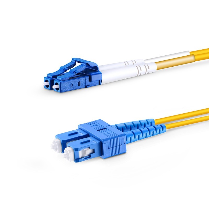 15m (49ft) LC UPC to SC UPC Duplex OS2 Single Mode PVC (OFNR) 2.0mm Tight-Buffered Fiber Optic Patch Cable