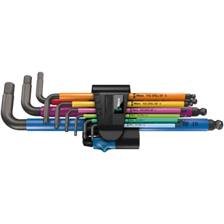 Wera 950 SPKL/9 SM N HF HEX KEY SET 1.5-10 LONG B/END MULTI 9PC