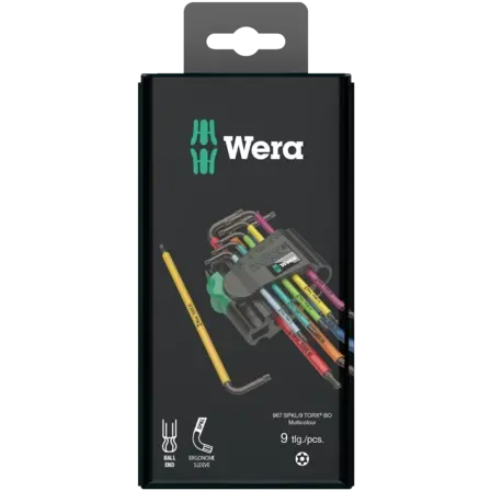Wera 967SPKL/9BO SB TX KEY SET T8-T40 MULTICOLOUR 9PC