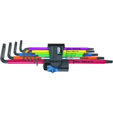 Wera 967/9 TX XL MULTICOLOUR HF 1 TORX® L-KEY SET, LONG 9PC