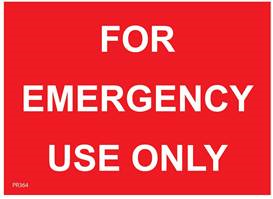 For Emergency Use Only - Photoluminescent, 200mm x 150mm