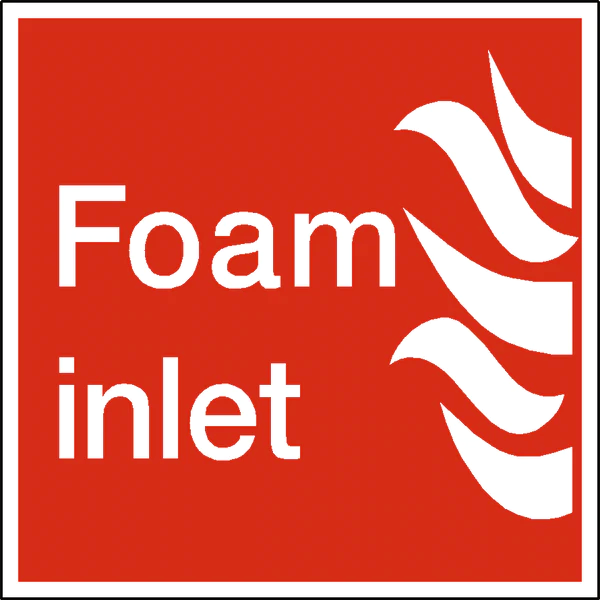 Foam Inlet Sign- Self-Adhesive Vinyl
