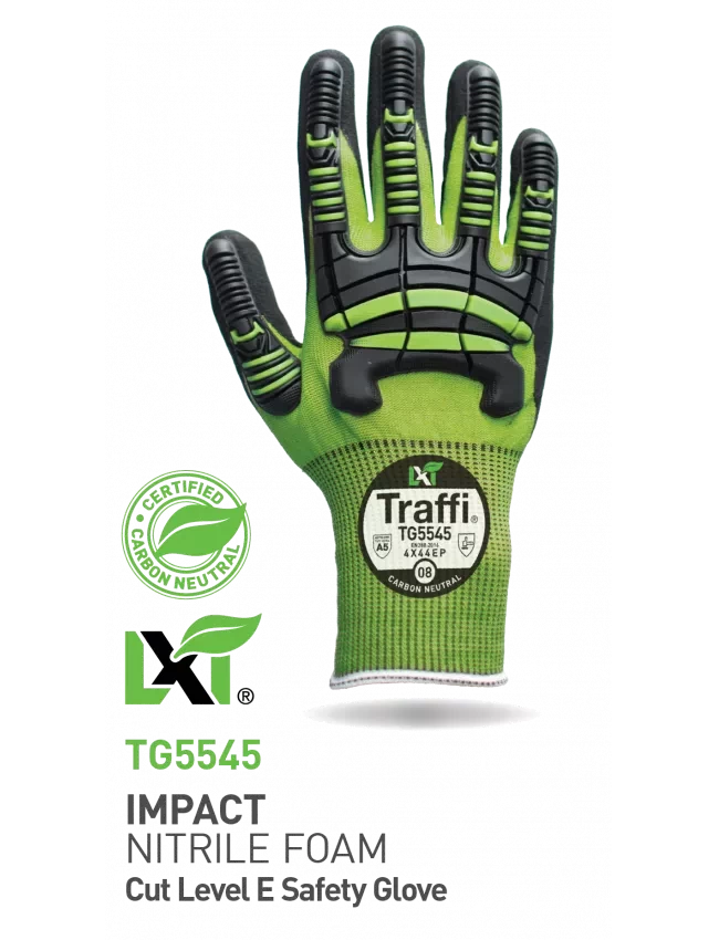 TraffiGlove TG5545 Nitrile Foam Palm Dip Impact Glove