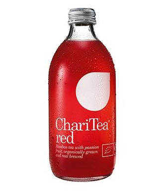 ChariTea Organic Real Brewed Red Rooibos iced tea with Passion Fruit Glass 330ml x 12