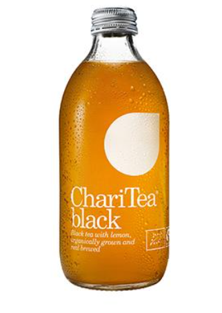 ChariTea Organic Real Brewed Black Iced Tea with Lemon Glass 330ml x 12