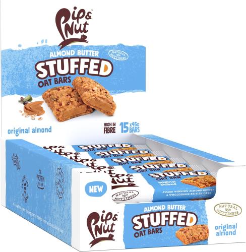 Pip & Nut Almond Butter Original Stuffed Oat Bar (Vegan) (B Corp) 48g x 15