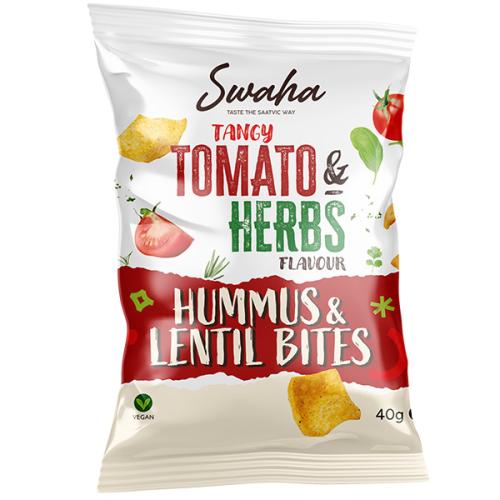 Swaha Lentil Hummus Bites Tomato & Herbs (Vegan) 40g x 24