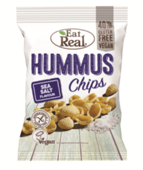 Eat Real Hummus Chips Sea Salt (GF) (Vegan) (B Corp) 45g x 18