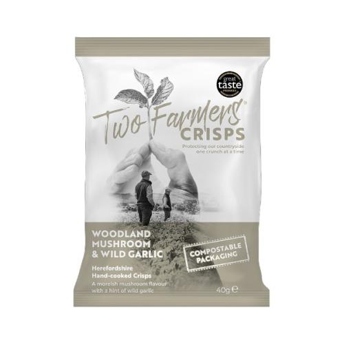 Two Farmers Woodland Mushroom & Wild Garlic Crisps (GF) (Vegan) 40g x 24