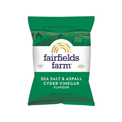 Fairfields Farm Crisps Salt & Aspell Cyder Vinegar Crisps (Vegan) (GF) 40g x 36