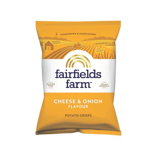 Fairfields Farm Crisps Cheese & Onion Crisps (Vegan) (GF) 40g x 36